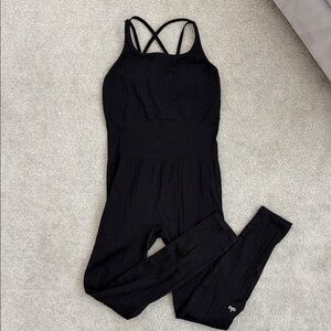 Alo Black Strappy Long Jumpsuit